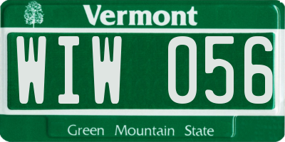 VT license plate WIW056