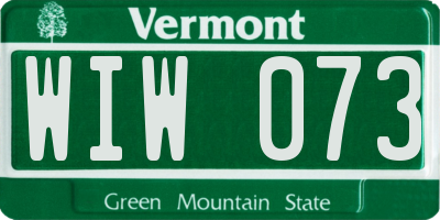 VT license plate WIW073