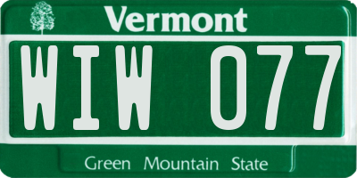 VT license plate WIW077