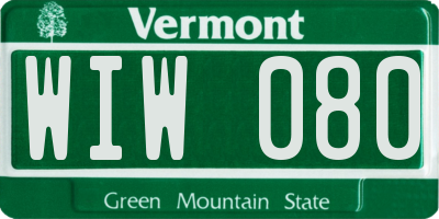 VT license plate WIW080