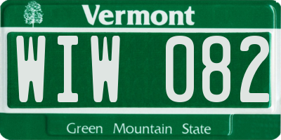 VT license plate WIW082