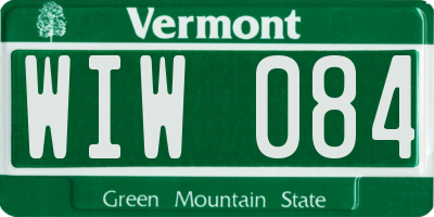 VT license plate WIW084