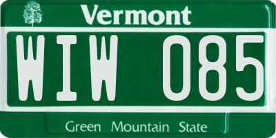 VT license plate WIW085