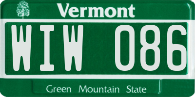 VT license plate WIW086