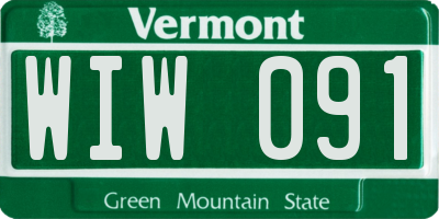 VT license plate WIW091
