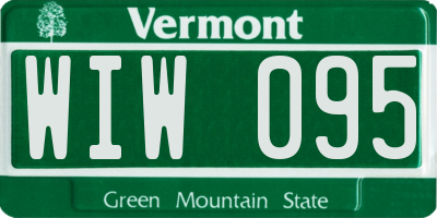 VT license plate WIW095