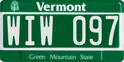 VT license plate WIW097