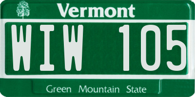 VT license plate WIW105