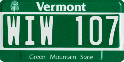 VT license plate WIW107