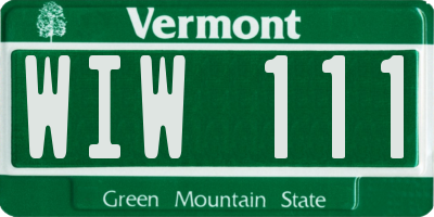 VT license plate WIW111