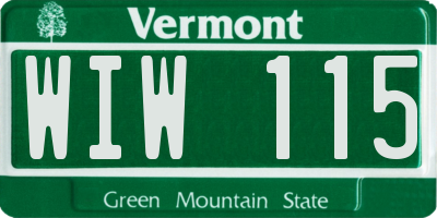VT license plate WIW115
