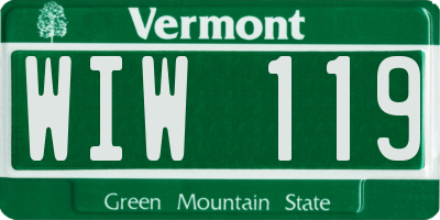 VT license plate WIW119