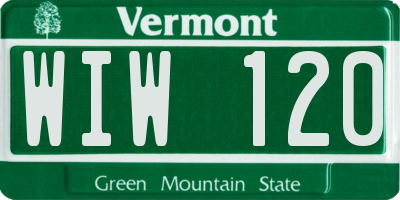 VT license plate WIW120