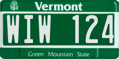 VT license plate WIW124