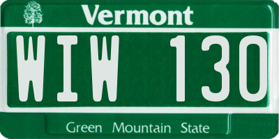 VT license plate WIW130