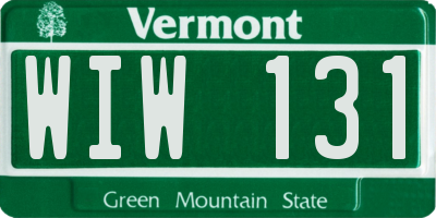 VT license plate WIW131