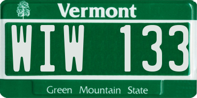 VT license plate WIW133