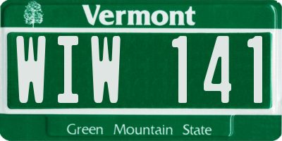VT license plate WIW141