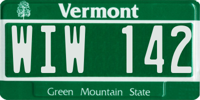 VT license plate WIW142