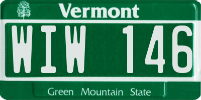 VT license plate WIW146