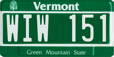 VT license plate WIW151