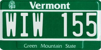VT license plate WIW155