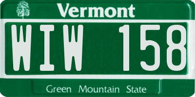 VT license plate WIW158