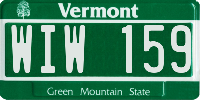 VT license plate WIW159