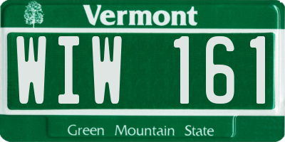 VT license plate WIW161