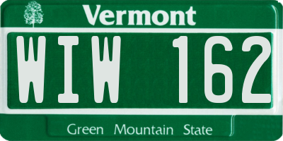 VT license plate WIW162