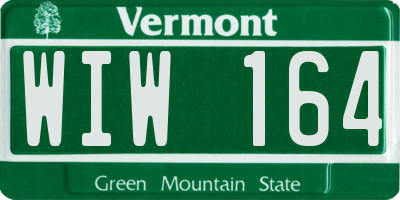 VT license plate WIW164