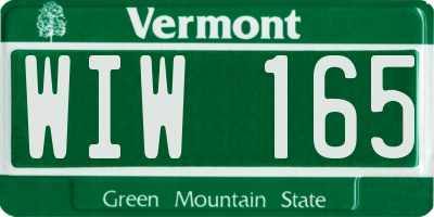 VT license plate WIW165