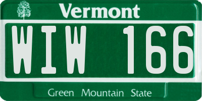 VT license plate WIW166