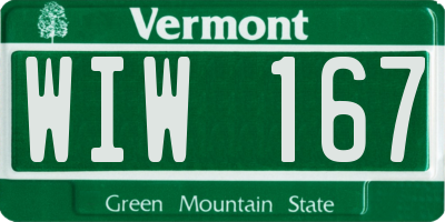 VT license plate WIW167