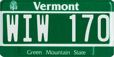 VT license plate WIW170