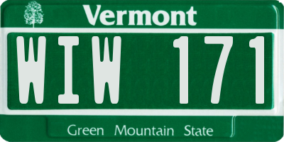 VT license plate WIW171