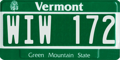 VT license plate WIW172