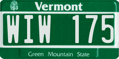 VT license plate WIW175