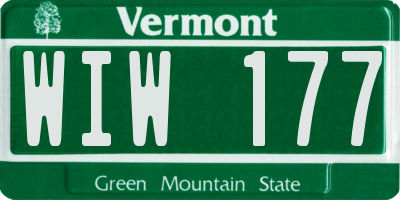 VT license plate WIW177