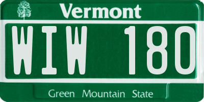 VT license plate WIW180