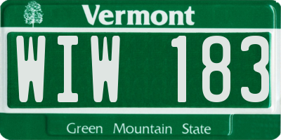 VT license plate WIW183