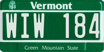 VT license plate WIW184