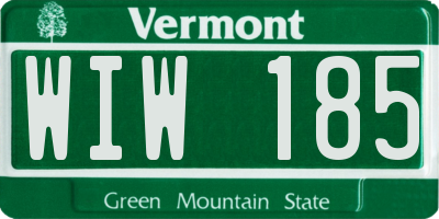 VT license plate WIW185