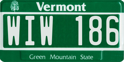 VT license plate WIW186