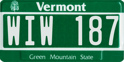 VT license plate WIW187