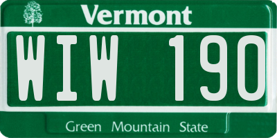 VT license plate WIW190