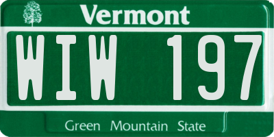 VT license plate WIW197