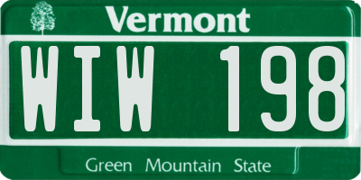 VT license plate WIW198
