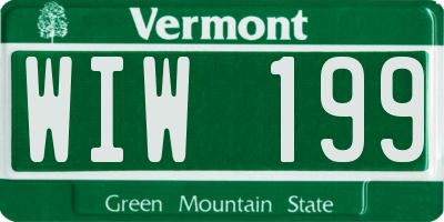 VT license plate WIW199