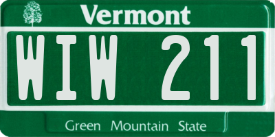 VT license plate WIW211
